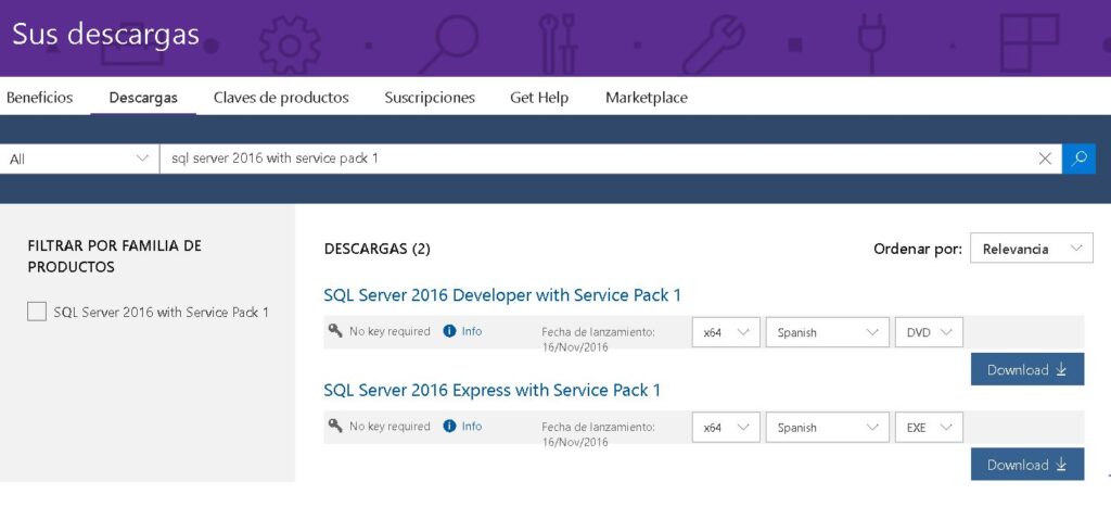 sql server 2016 express edition download